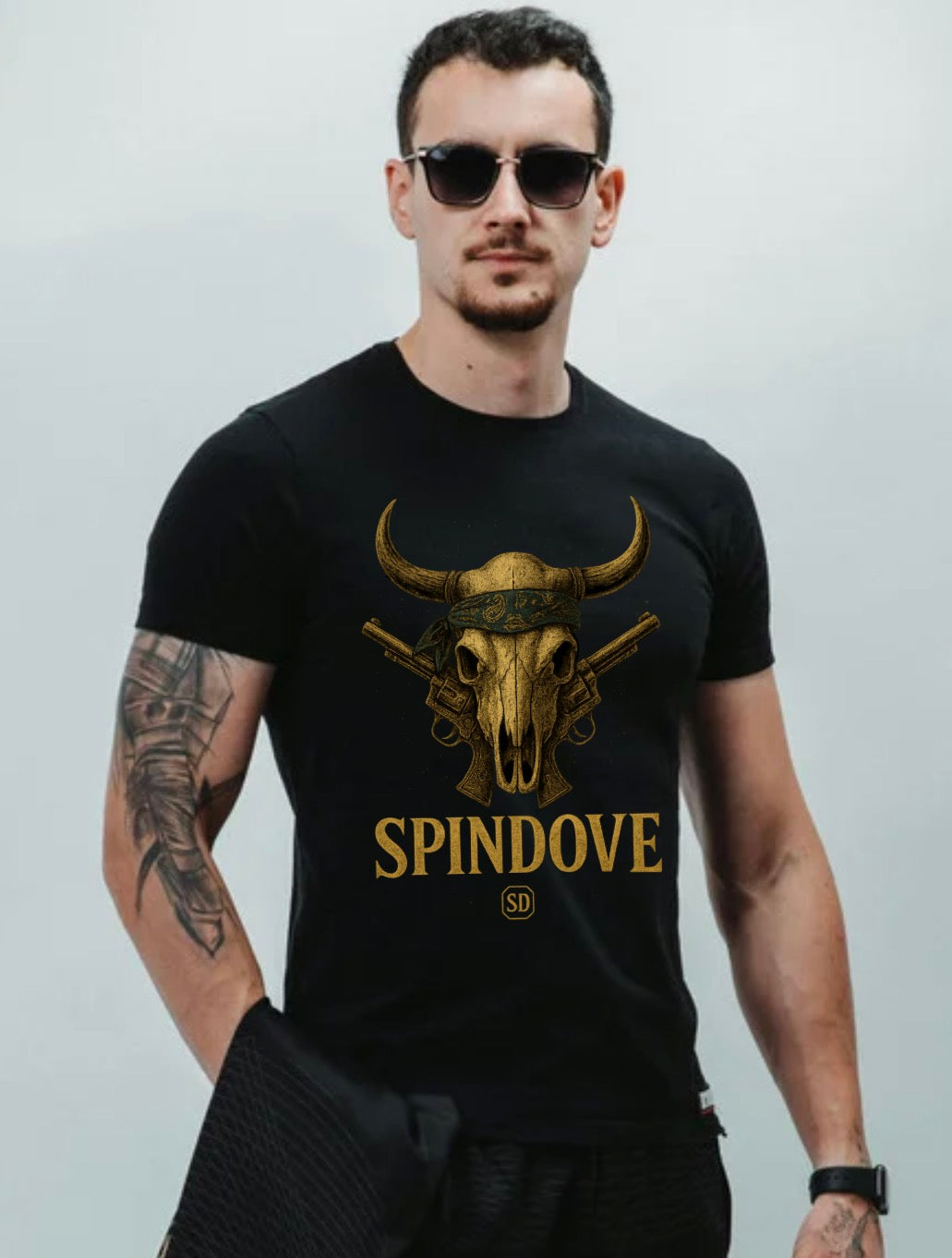 “Golden Outlaw” Western Skull Tee