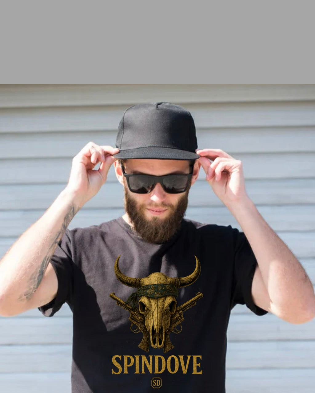 “Golden Outlaw” Western Skull Tee