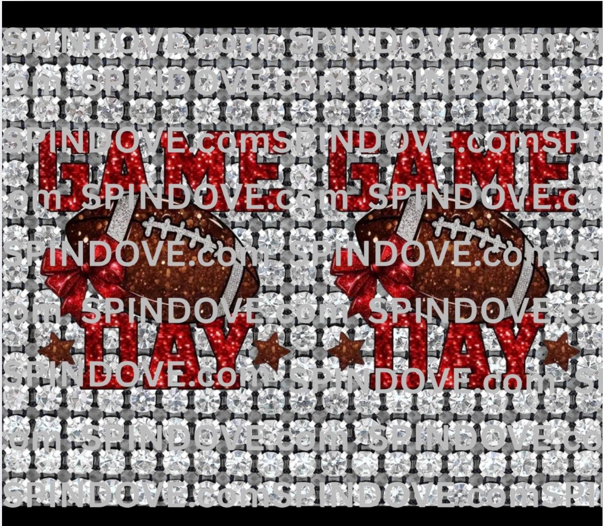 File only red glitter game day bling