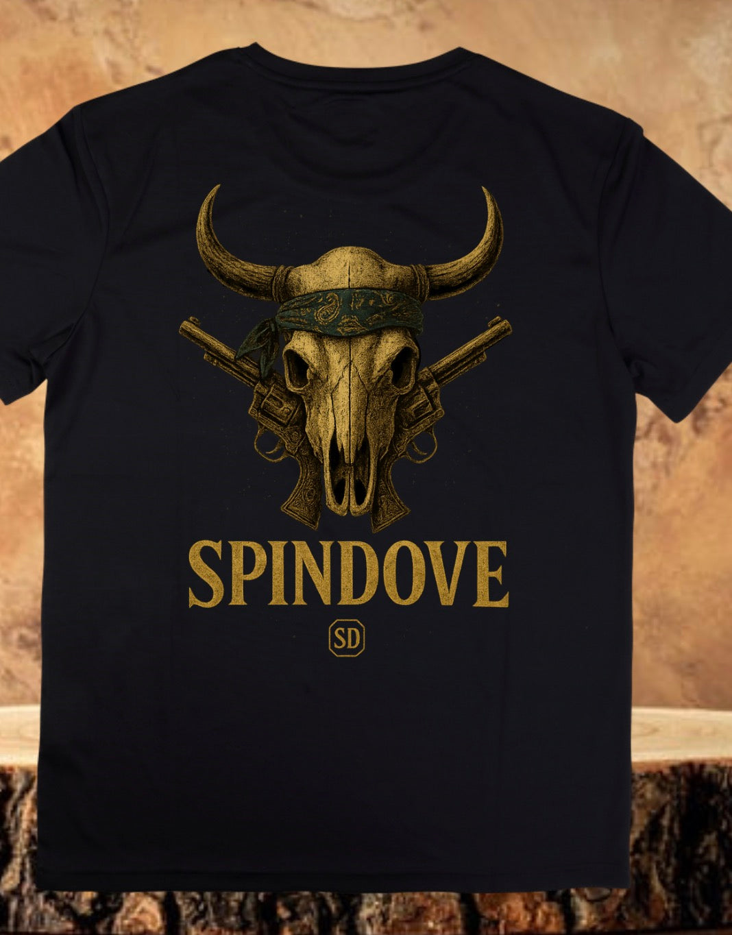 “Golden Outlaw” Western Skull Tee