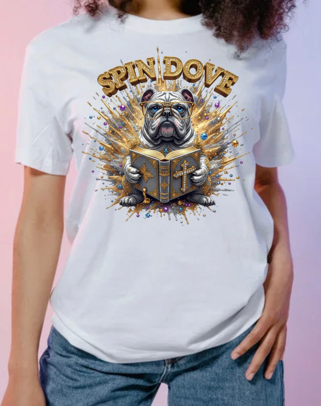 Holy Dog Spind Dove tee
