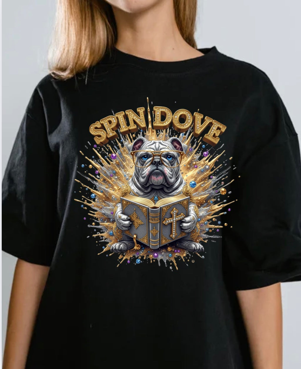 Holy Dog Spind Dove tee