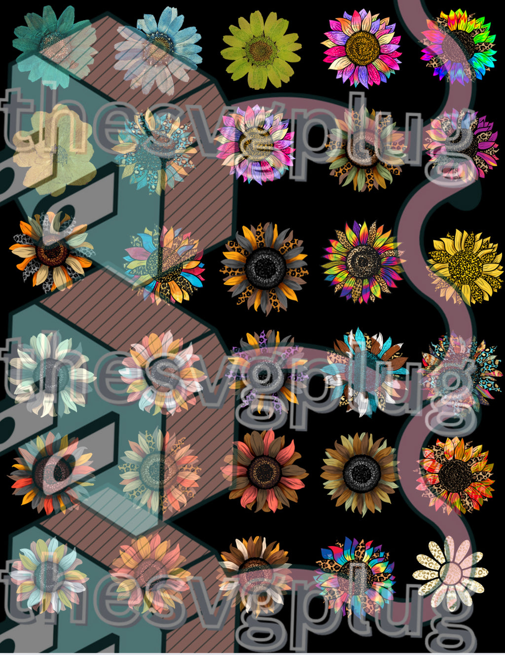(Digital file download) Bundle flowers mama