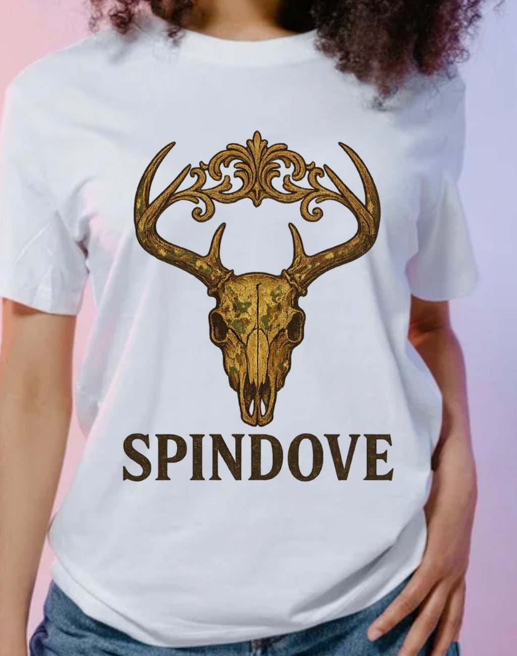 SPINDOVE Antler Skull Emblem tee