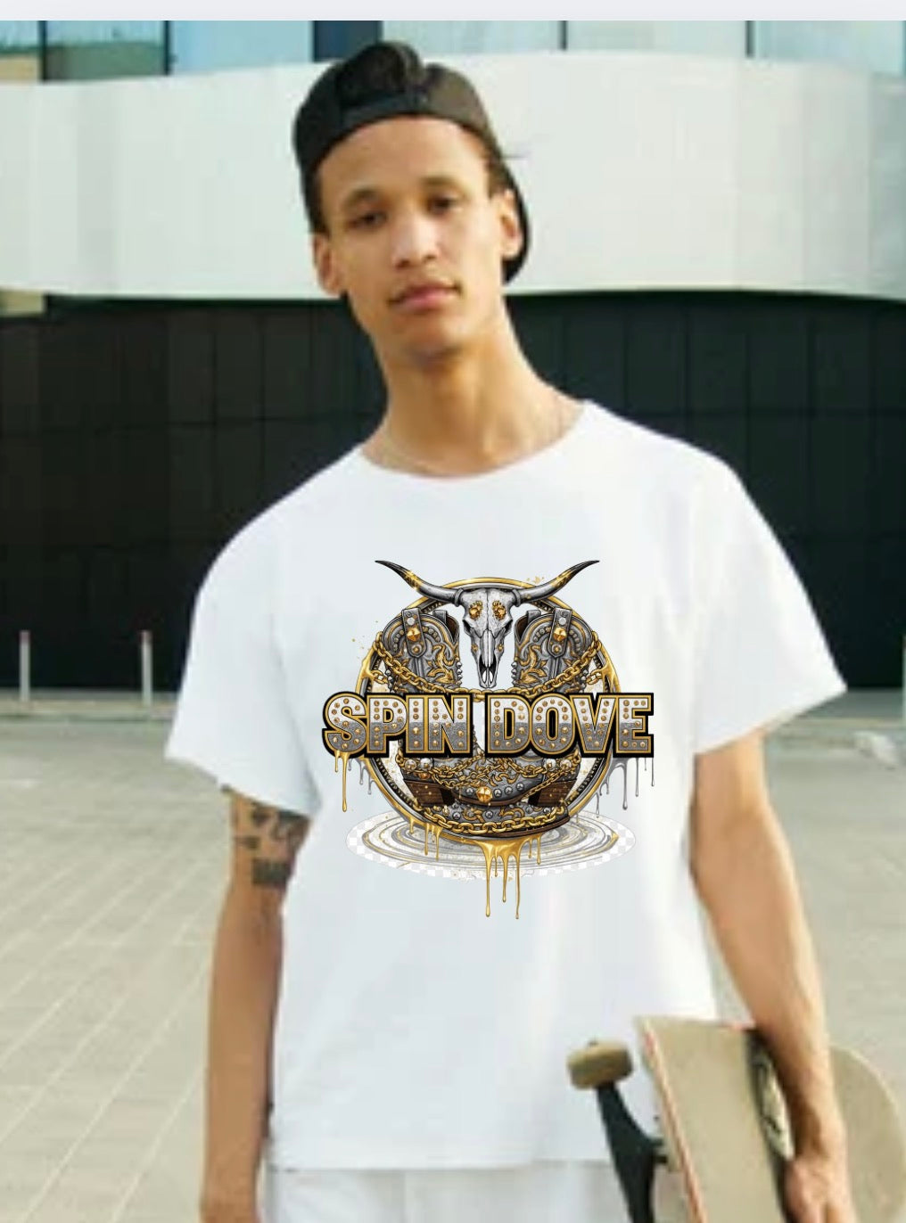 Longhorn Gold Spin Dove Tee