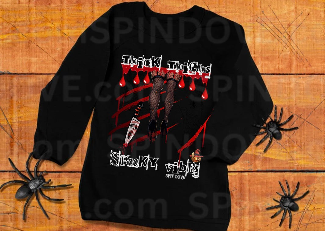 Svg file only thick thighs spooky vibes